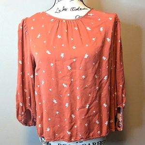 Ana size medium long sleeve blouse coral